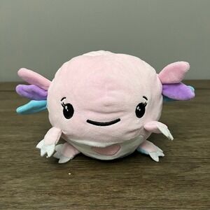 Top Trenz Reversible Axolotl Plush Mood Stuffed Animal Pink Blue Happy Sad Toy